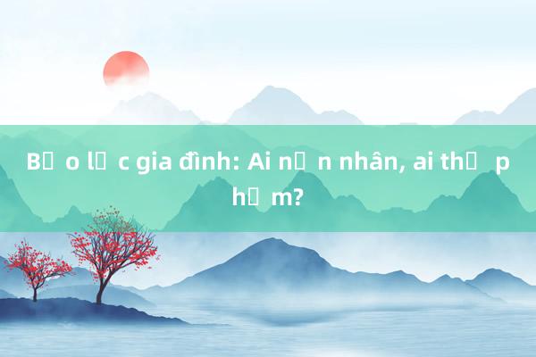 Bạo lực gia đình: Ai nạn nhân， ai thủ phạm?